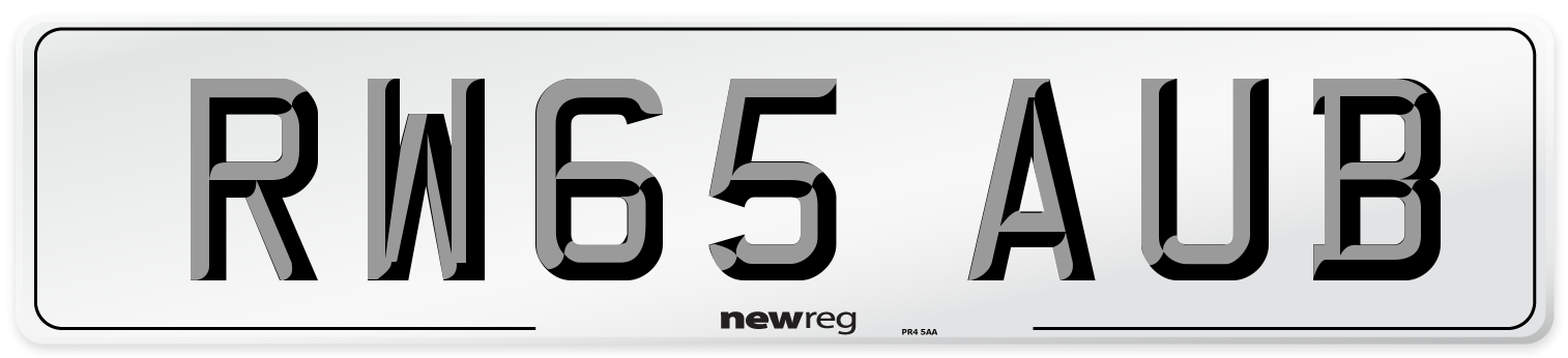 RW65 AUB Number Plate from New Reg